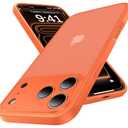 iPhone 17 Pro Max Case, [Ribbed Non-Slip Sides] [Military-Grade Drop Protection] [Full Camera Protection] Anti-Yellow Soft-Touch Shockproof Slim Phone Case for iPhone 17 Pro Max, Orange