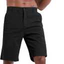 NATUVENIX Mens Golf Shorts 9" Casual Work Shorts Stretch Mens Dress Flat Front Shorts Lightweight Summer with 5 Pockets (L)