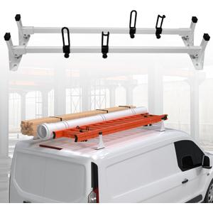 MELIPRON Van Roof Rack Fits for Ford Transit Connect 2014-2025, Steel Ladder Rack for Cargo Van with Anti-Rust White Coating, Ideal for Transporting Ladders, Pipes (Not Fit for Full-Size Ford Transit)