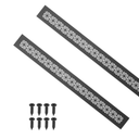 PATIKIL 20 x 2inch Door Air Vent Cover 2pcs Heavy Duty Aluminum Grille Ventilation Cover Louvered with Mounting Screws for Cabinet Wardrobe Door Black