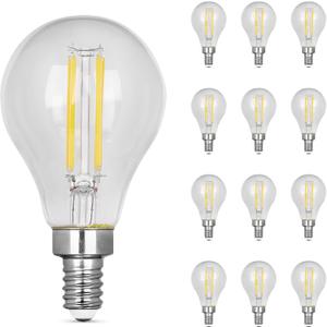 Feit Electric A15 LED Light Bulb, 60W Equivalent, Dimmable, E12 Base, 5000K Daylight, 750 Lumens, Straight Filament Clear Glass Light Bulbs, 15,000-Hour Lifetime, BPA1560C/950CAFIL2/6, 6 Pack