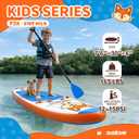 SUSIEBAY Kids Inflatable Stand Up Paddle Board, 8ft SUP 6" Thickened Ultra-Light Design, Anti Slip EVA Deck & Complete Accessories,Inflatable Paddle Board for Kids