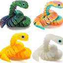 3D Printed Snake,12in Flexible 3D Printed Animal Snake,Christmas Fidget Toys Gifts Halloween Decorations Indoor Outdoor,Decorative Easter for Kids Home Decor. 4pcs