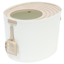IRIS Medium Top Entry Cat Litter Box, White/Beige