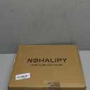 Widespread 8 Inch Brushed Nickel Bathroom Sink Faucet, Waterfall Nickel Stainless Steel Bathroom Faucet for Sink 3 Hole, Vanity Lavatory Sink Faucets with Drain & Water Hoses