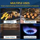 Oven Liner for Bottom of Oven, 2 Pack Heavy Duty Oven Liners for Electric Stove, Heat Resistant Stovetop Protector Air Fryer Grill Mat, Reusable Gas Toaster Microwave Oven Drip Liner Teflon Sheets