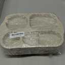 Tanlade 8 Pcs Large Unbreakable Divided Plates 12 Inch Wheat Straw Food Tray 5 Compartment Food Portion Control Tray Wheat Straw Section Plates for Adult Microwave Dishwasher Safe(Beige)