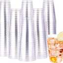 JOLLY CHEF 16 oz Clear Disposable Plastic Cups, 100 Pack Heavy-duty Plastic Cups Tumblers,Perfect for for Halloween, Christmas, and Thanksgiving Parties (Clear-16oz-100)