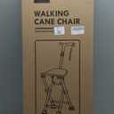 HZZEDNG-Hold 400 lbs Folding Canes with Seat, Allows Durability While Walking and Convenience for Sitting, Aluminum Portable Anti-Slip Cane Seat, Height-Adjustable Walking Cane (Black) M