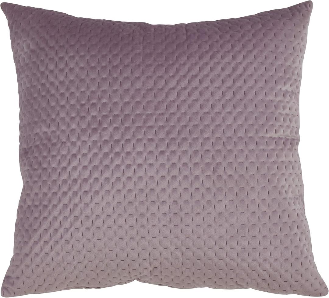 SARO LIFESTYLE Pinsonic Velvet Throw Pillow, Lavender, 22"x22", Poly Filled