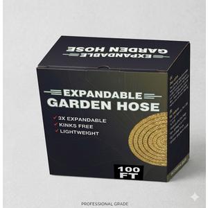 50ft Garden Hose -  Expandable Water Hose with Double Latex Core, 3/4" Solid Brass Fittings, Extra Strength Fabric - Flexible Expanding