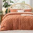 Bedsure King Comforter Set - Pumpkin Comforter, Boho Tufted Shabby Chic Bedding for Kids, 3 Pieces Vintage Farmhouse Bed Set for All Seasons, Fluffy Soft Bedding with 2 Pillow Shams