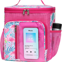 F-color Hanging Shower Caddy Portable - College Dorm Essentials for Guys with Hooks, Quick-Dry Shower Bag for Dorm Travel Gym Camping Essentials, Water-Resistant with Multiple Pockets, Pink Flamingo