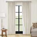 Beige Linen Pinch Pleat Blackout Curtains 84 Inch Length 2 Panels 100% Black Out Curtains with Hooks Rings Track Back Tab for Bedroom Living Room Darkening Soundproof Pinch Pleated Drapes 2 Layer Size: 40"W x 84"L