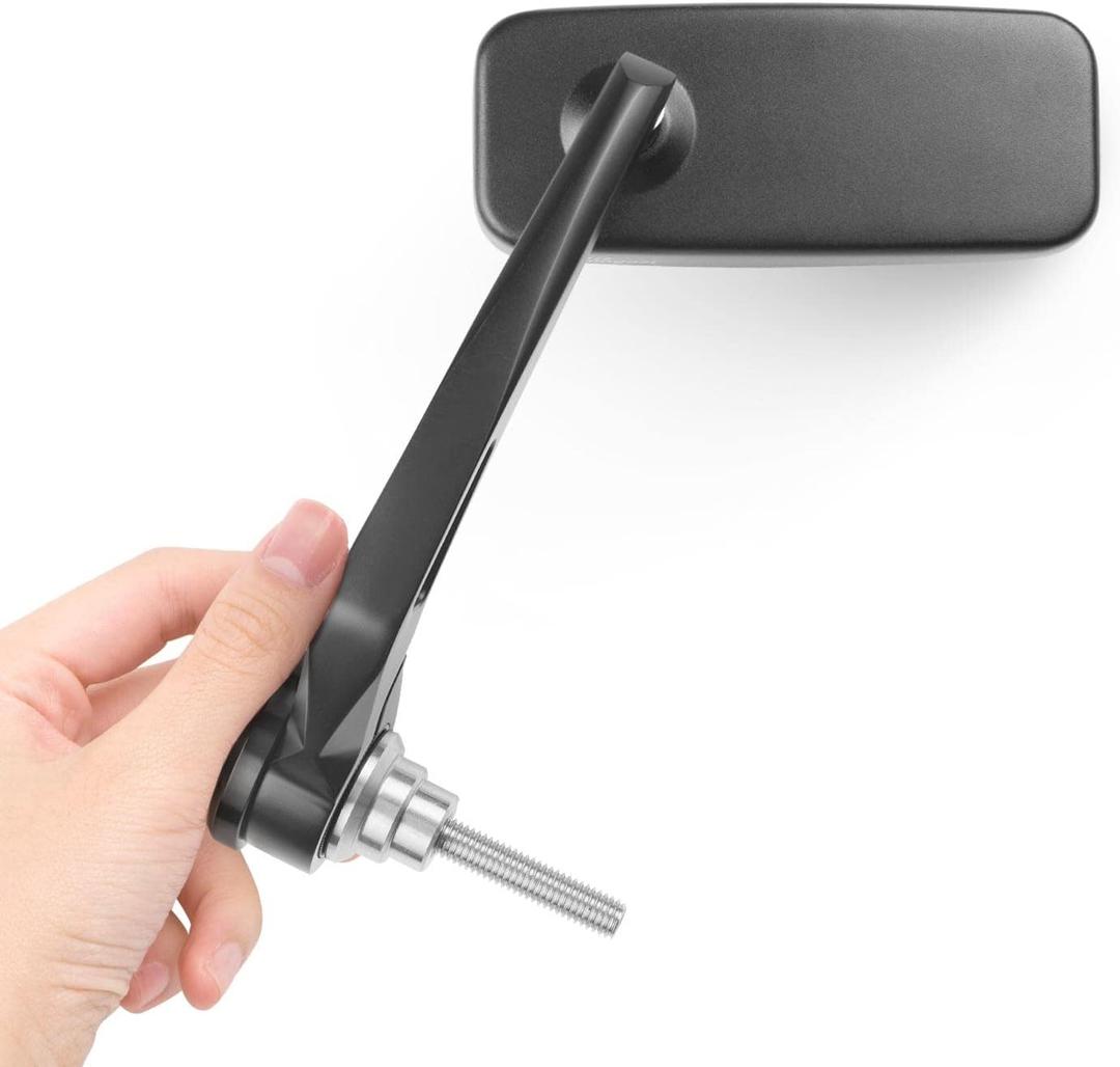 KiWAV Magazi Classic Black Motorcycle Bar End Mirrors Fair Adjustable Anti-Glare compatible for Indian Scout Bobber