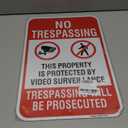2 Pack Large No Trespassing Signs - Property Is Protected By Video Surveillance, 18x12 Inch Trespassing Be Prosecuted Reflective Rust-Free Aluminum, Weatherproof & Fade Resistant for Home, Business