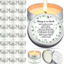 MTLEE 24 Pcs Celebration of Life Decorations Funeral Memorial Candles Funeral Keepsakes Favors for Guests Sympathy Candle for Loss of Loved One Bereavement Gifts(White,Greenery)