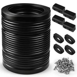 SUPOWER Bunk Wrap Kit Roll 24ft with Endcaps for Boat Trailer, 2"x4" Waterproof PE Synthetic Bunk Cover Replaces Carpet, Black