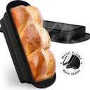 2 Packs of Collapsible Silicone Bread Loaf Pan with Metal Reinforced Rim Support - Nonstick Silicone Baking Mold for Homemade Loaf, Bread and Meatloaf - (9"x4"x2.5", Black, 2 Pieces)