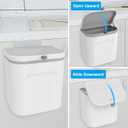 Naisu 3 Pack 1.12 Gallon Kitchen Garbage Bin for Counter Top or Under Sink, Stick on the WallHanging Small Trash Can with lid for Cupboard/Bathroom/Bedroom/Office(White)