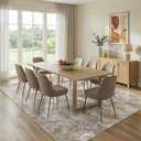 WITSHOCK Area Rugs 9x12 Living Room Rug - Washable Neutral Soft Low Pile Non-Slip Modern Abstract Thin Large Indoor Carpet for Bedroom Dining Room Nursery Office - Light Brown Grey