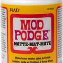 Mod Podge Matte Sealer, Glue & Finish: All-in-One Craft Solution- Quick Dry, Easy Clean, for Wood, Paper, Fabric & More. Non-Toxic - Craft with Confidence, Made in USA, 8 oz., Pack of 1