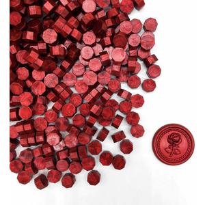 600pcs Sealing Wax Beads for Wax Seal Stamp, Perfect for Gift Sealing, Letter Sealing, Crafting Projects, Invitations Cards Sealing, Envelopes Sealing (Metallic Red)