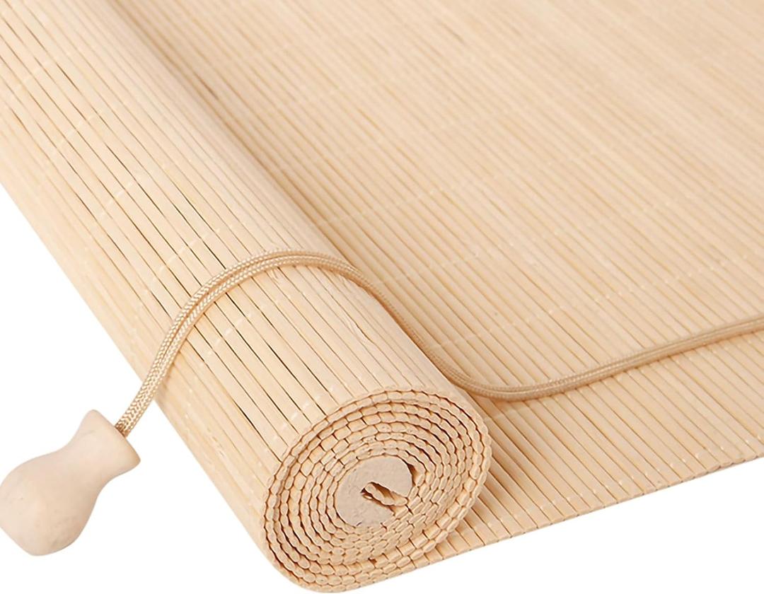 HIAPES Bamboo Blinds for Interior Windows, Custom Bamboo Shades, 28"W x 48"H