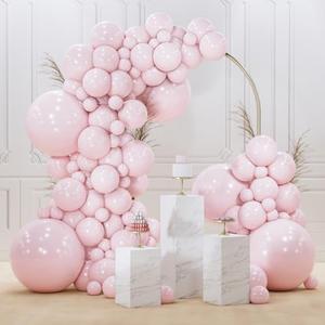 PartyWoo Pale Pink Balloons 140pcs Different Sizes of 18 12 10 5 Inch Light Pastel Baby Pink Balloon Arch Kit for Engagement Bachelorette Baby Shower Easter Birthday Party Decorations Pink-Q01. Pack of 2