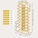 JSWHYBD Gold Shoe Rack Tower, Narrow Metal Organizer for Small Spaces, 8-tier