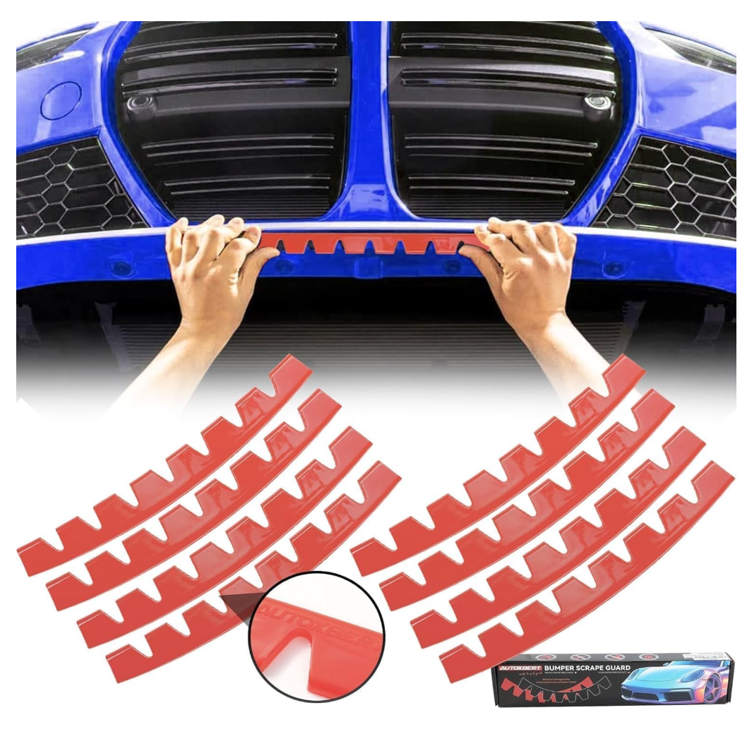 AUTOXBERT Front Bumper Scrape Guard, 8 PCS Car Anti-Skid Kit, Chassis Anti-Scratch DIY Protector for Cars with Pre-Attach
