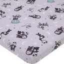 Disney Nightmare Before Christmas Gray, Black, White, and Blue, Jack Skellington Super Soft Nursery Fitted Mini Crib Sheet