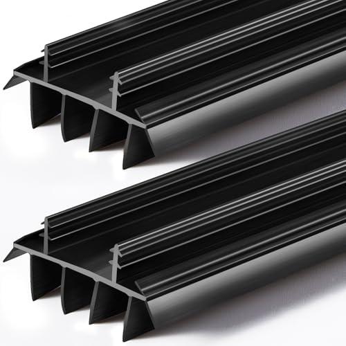 Pushglossy Replacement Door Bottom with Vinyl Fins 36" Long 1 3/4" Wide Threshold Seal Bottom of Door Weatherstrip Kerf Weather Stripping for 7/8" Between Barbs(2 Pcs,Black) - Amazon.com