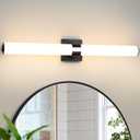 AIJIASI Black Bathroom Vanity Light Fixtures, 31 inch Modern Bathroom Light Fixtures Over Mirror Sconce Lighting 28W 3000K LED Dimmable Vanity Light Bar for Mirror Bedroom Living Room