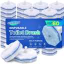 Cecailin 60pcs Disposable Toilet Brush. Bathroom Cleaning. Disposable Bowl Cleaners Compatible with Most Toilet Brushes