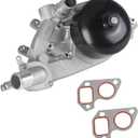 Engine Water Pump Kit with 2 Metal Gaskets and Thermostat for Chevy Camaro 98-02/Corvette 97-04, Pontiac Firebird 98-02/GTO 04-06, Avanti II 01-04, 5.7L 6.0L V8, OEM Replacement 19195105 AW5081