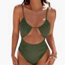 Blooming Jelly Womens One Piece Swimsuit Tummy Control Bathing Suit Sexy Flattering Cheeky High Cut Out Cute Ladies Swimwear, M