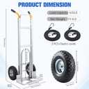 Aluminum Hand Truck Dolly Cart with 10" Pneumatic Tire,Hand Trucks Heavy Duty 600 LBS Capacity,Platform Hand Cart for Transport & Moving in Warehouse, Home, Office, Supermarket