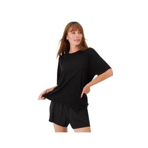 Hanes Women's Originals 2 Piece Lounge, Comfywear Supersoft Boxy T-Shirt & Sleep Shorts Loungewear Set, M