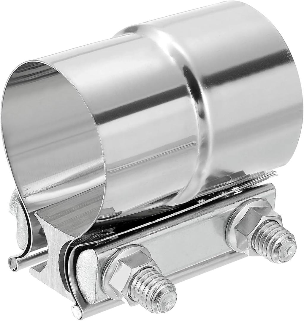 Uxcell 2" Exhaust Clamp, 304 Stainless Steel, Silver, 2" OD to 2" ID, Universal Widening Clamp