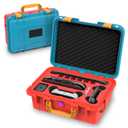 Travel Carrying Case for Nintendo Switch 2 & Accessories, All in One Protective Case, Hard Shell Cases with 12 Game Cards Slots, Waterproof Storage Organizer Box for Dock, Pro Controller-Orange&Blue