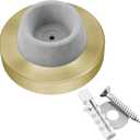 Stainless Steel & Rubber Wall-Mounted Door Stopper by NYCO Architectural Hardware- Heavy Duty Round Door Bumper for Wall & Door Protection- Modern Universal Door Slam Stopper