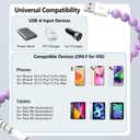 2 x HianDier for iPhone Charging Cord [MFi Certified] 3.3 FT for iPhone Charging Cable 3A Stylish Turquoise Bead USB to iPhone Cable Compatible with iPhone 14 13 12 11 Pro Max XS XR 8 7 6s Plus-Purple