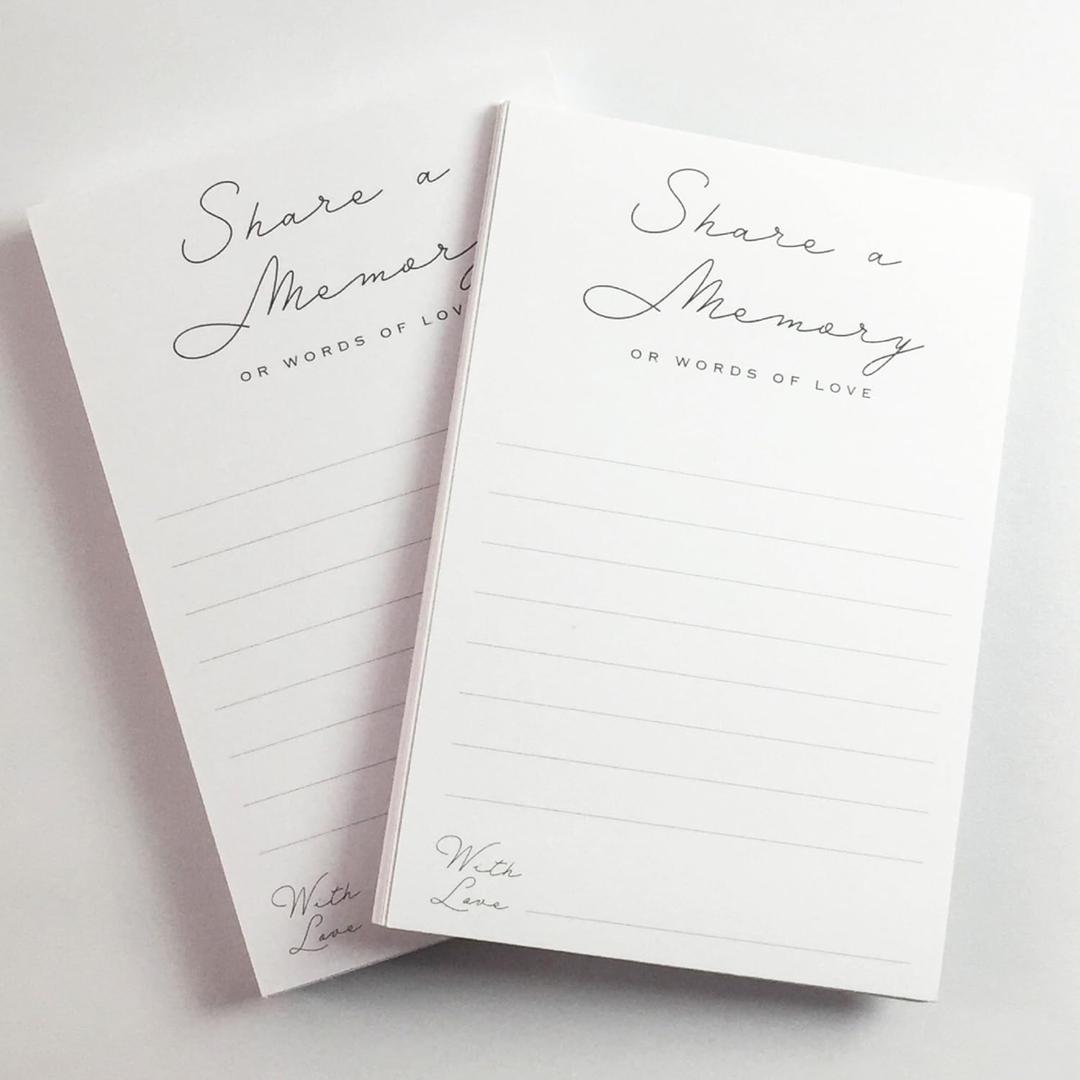 2 x CARDAMONOLY Share a Memory Card for Celebration of Life 4 x 6 Pack of 50 Ideal for Funeral Keepsakes, Memory Box for Funeral, or Memorial Service Decorations