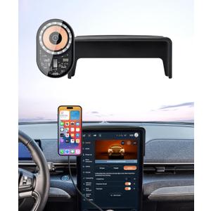 Wireless Charging car Phone Holder for Ford Mustang Mach-E 2021-2025 Accessories 15.5 inch Screen Fixed Clip,360 Rotation car Phone Mount Compatible with MagSafe