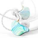 BASN MMCX in Ear Monitor Headphones,Triple Driver IEM in-Ear Earphone for Musician Drummer, Noise-Isolation HiFi Stereo Earbuds with Two Detachable Cables(Bluish White)