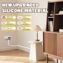 78 Inch Wall Cord Hider, Silicone Self Adhesive Cable Hider Cord Cover, Flexible Wire Covers for Cords Cable Cover Cable Concealer for Wires W0.59 H0.39 White