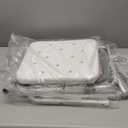 Vaunn Medical Deluxe Spa Shower Chair with Arms and Back, Bath Seat for Seniors, 350 lbs Max Weight, White With Light Gray Arms