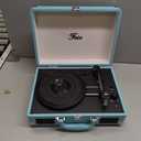 Vinyl Stereo Blue Record Player 3 Speed Portable Turntable Suitcase Built in 2 Speakers RCA Line Out AUX Headphone Jack PC Recorder