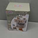 Dreamon Toy Coffee Maker for Kids Kitchen Set, Wooden Kitchen Accessories Pretend Play Toddler Coffee Playset, Kids Caf Machine Birthday Gifts for Boys Girls Ages 3 4 5 6 Years